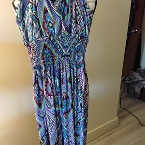 Jumpsuit paisley purple with multi colors